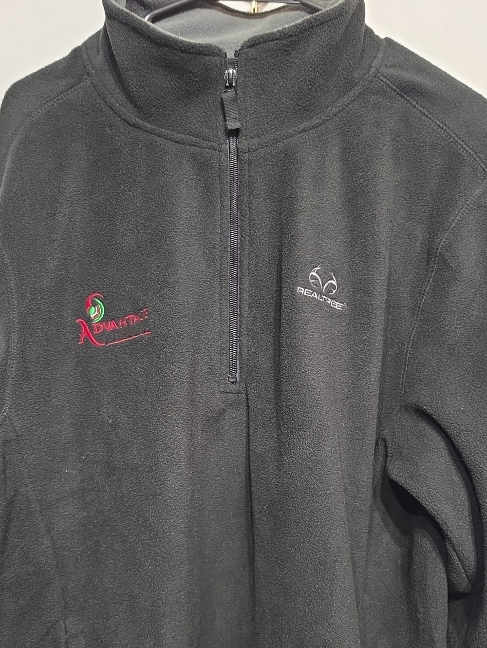 Realtree Black Quarter-Zip Fleece Pullover with Logos